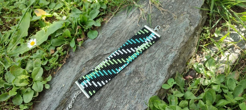 Náramek z korálků Preciossa - Emerald Waves
