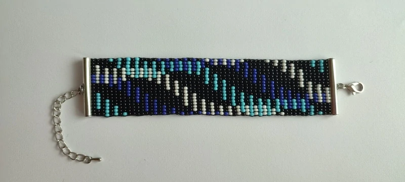 Náramek z korálků Preciossa - Blue Aurora