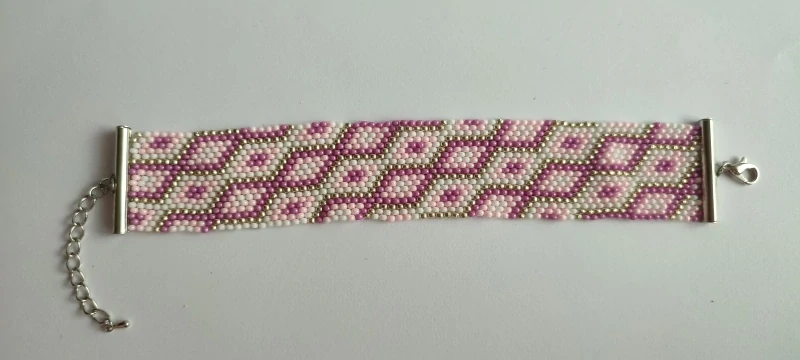 Náramek z korálků Preciossa - Pink Diamond Glow